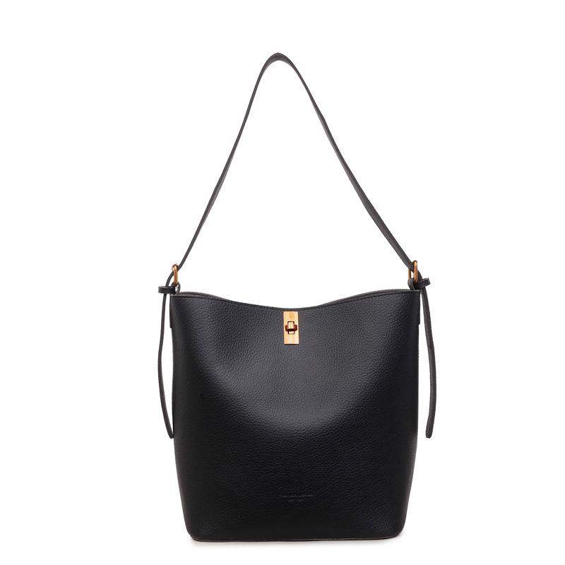 

Women’s Faux Leather Bucket Bag Set with Minimalist Solid Color Design for Daily Casual Use Office Commute and Travel чорний