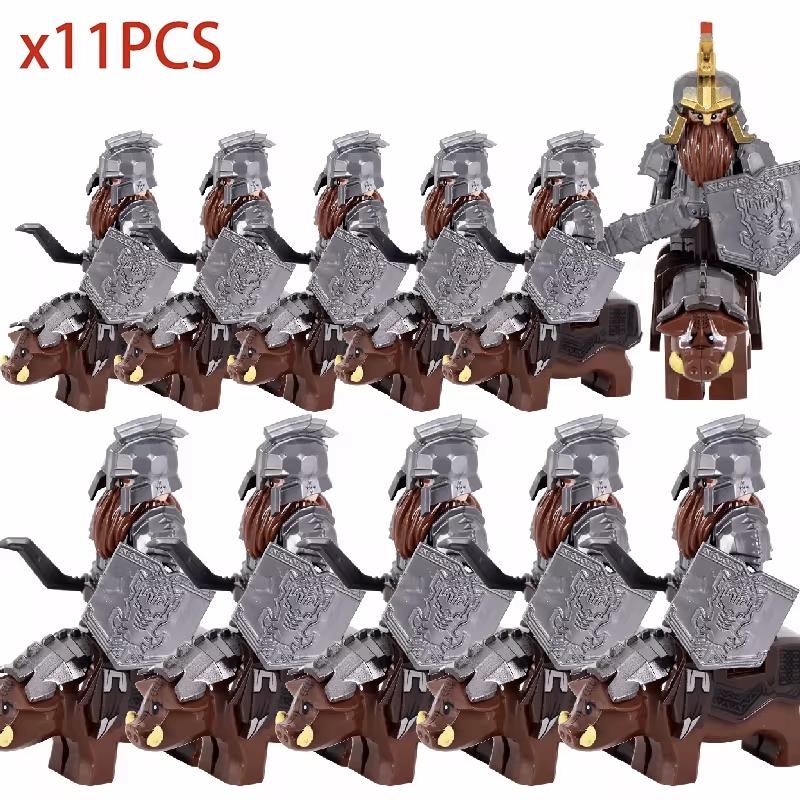 Medieval Knights Mounts Set - Dwarf Goat Wild Boar and Castle Animals Building Block Figures