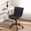 YOUTASTE Black Office Desk Work No Good for Your Height 16 Degree Front and 360 Degree PU Office Chair with Easy To 5 Year Black Chair, Chair, Study,
