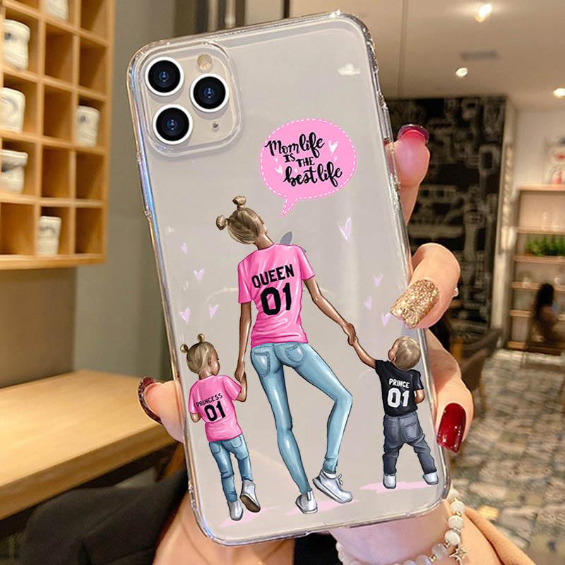 

Чехол для телефона для мамы, папы, девочки и мальчика для iphone 13 12 11 Pro XS MAX 7 8 Plus X XR SE2020 12mini, мягкий силиконовый чехол из ТПУ на заднюю панель iphone 13Pro Max