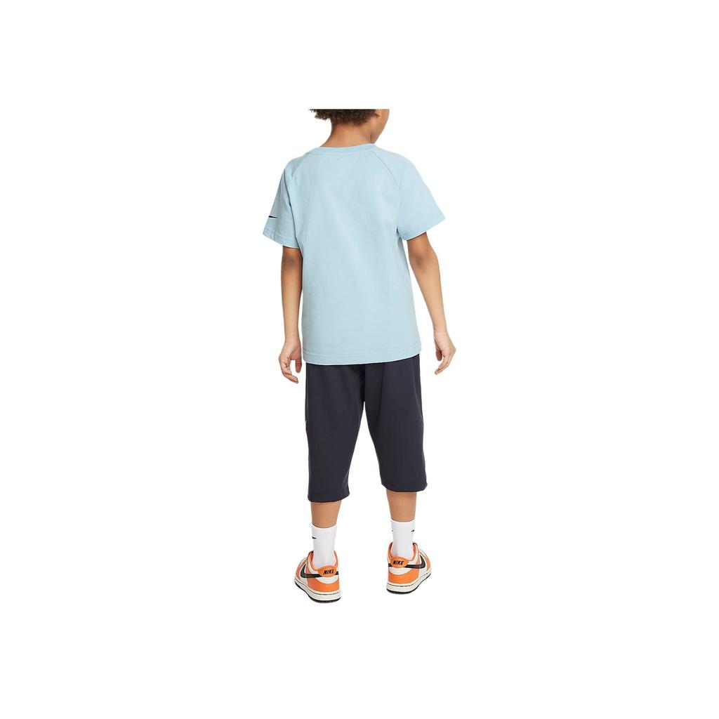 Nike Dri-Fit Letter Logo Print Short Sleeve T-Shirt And Seven-Point Casual Pants Set Kids sets FQ3583-015