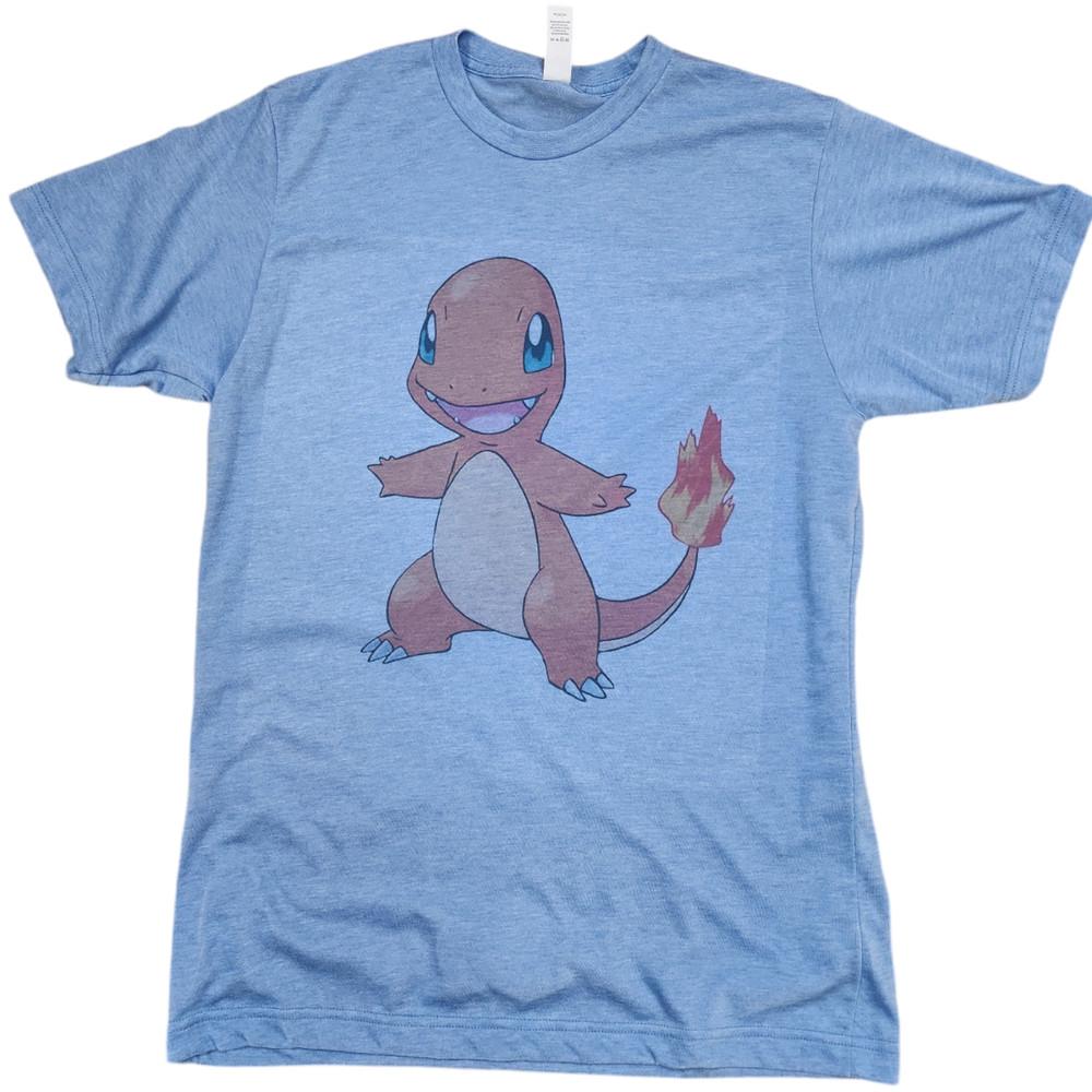 Pokémon Adult New TShirt Charmander color Vintage Blue Unisex T-Shirt XL