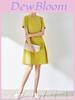 Summer Elegant A Line Dress With High Waist For Women In Solid Color
