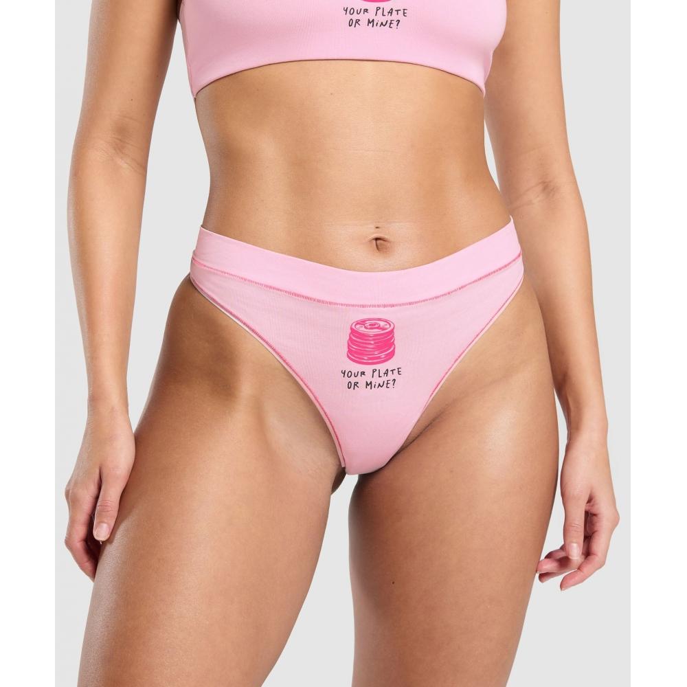 

Gymshark Your Plate Or Mine Cotton Thong Dolly Pink B2c3x Kb07 XXL
