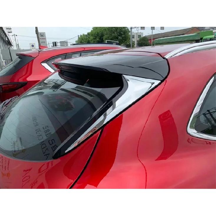 For Mazda CX-30 CX30     ABS Chrome Rear Tail Window Spoiler Triangle Molding Cover Trim Sticker Car Accessories