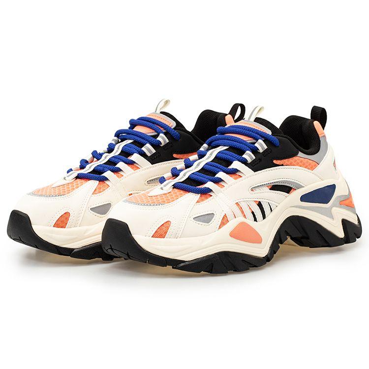 FILA Fusion Fishbone Comfortable Trendy Sports Low-Top Dad Shoes Women sneaker White Orange T12W034105FPG