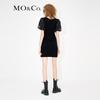 MO&Co. Chinese Style Diagonal Placket Puff Sleeve Knit Dress