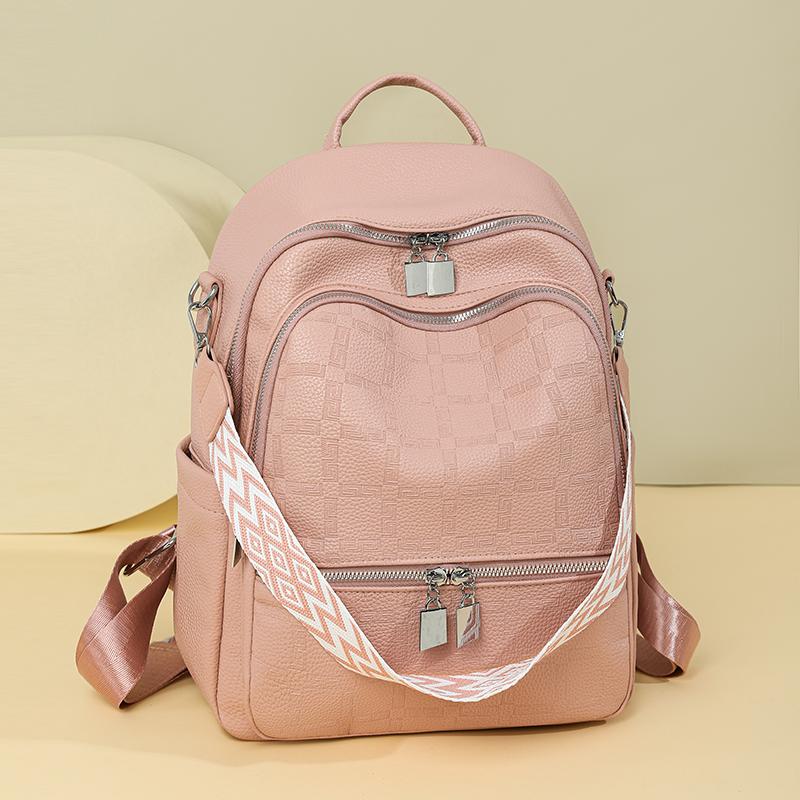 Women's PU Backpack Outdoor Travel Large Capacity Backpack Multi-function Shoulder Bag