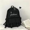 Women's Large Capacity Canvas Schoolbag Men's Casual Solid Color Backpack Travel School Shoulder Bag