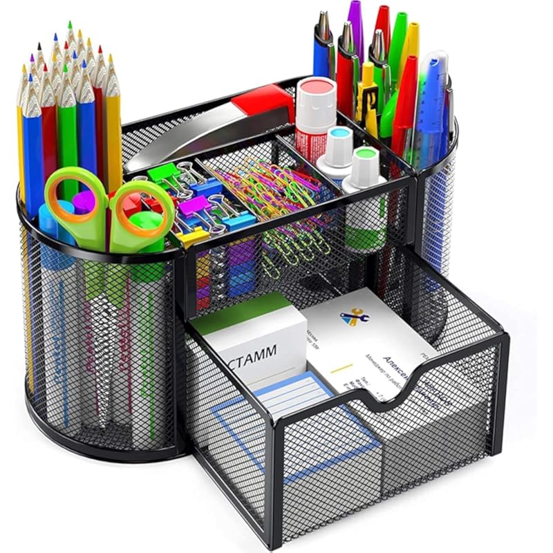 YAJNAS Bileder Metal Stationery Items Organizer for Office and Home Table Top Pen Pencil Holder | Desk Organiser Or Stud