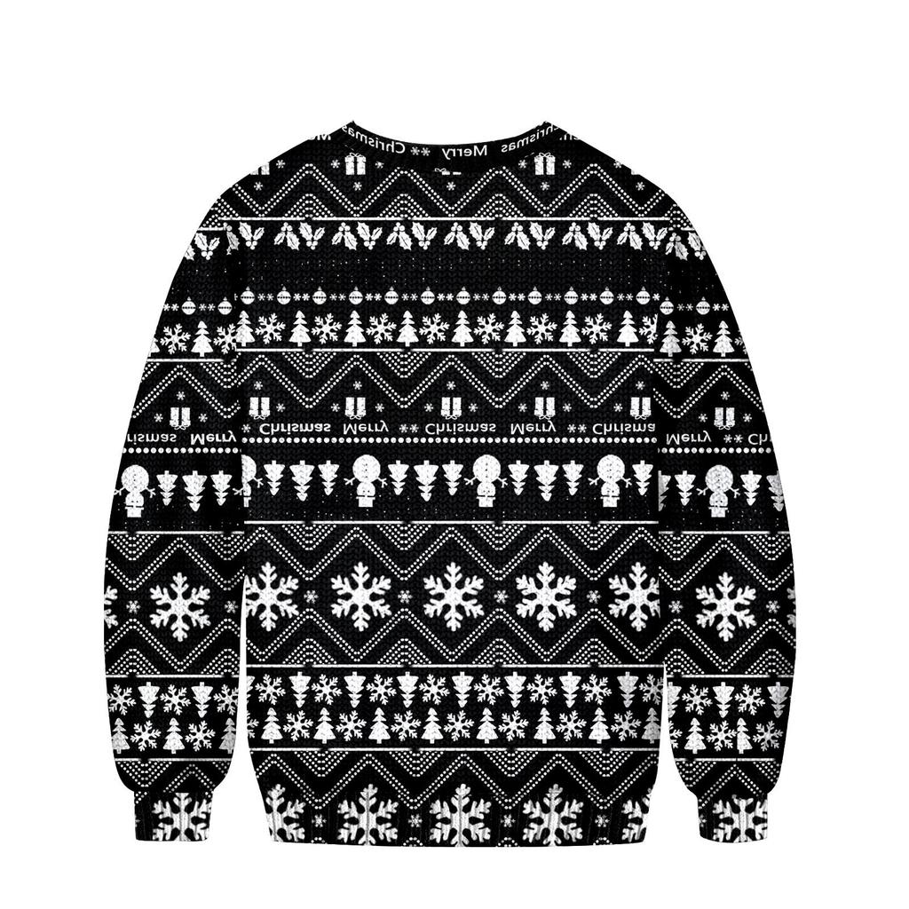 Herren Weihnachts Pullover mit bedrucktem Kragen