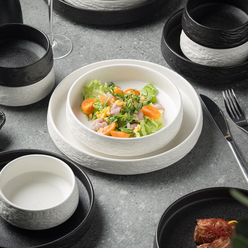 ZISIZ Stone Pattern Ceramic Dinnerware Set