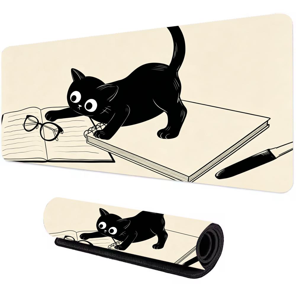 Cute Cartoon Cat Mouse Pad Xxl Large Antislip Rubber Gaming Mousepad Esport Durable Thick Seam Edge Office Gamer Long Desk Mat
