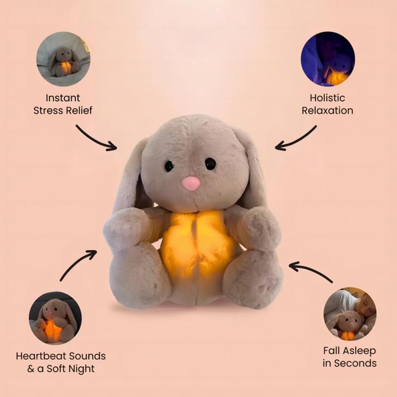 Breathing Stuffed Animal Soothing Breathing Stuffed Animal Rabbit for Anxiety Adults Breathing Lights and Sound Machine