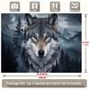 2D Blue Eyed Wolf Backdrop - Forest Moon Party Photo Booth Background