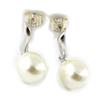 Les Trésors De Lily [D7243] - Boucles Argent 'Perles Calligraphie' ivoire argenté (rhodié) - 23 mm