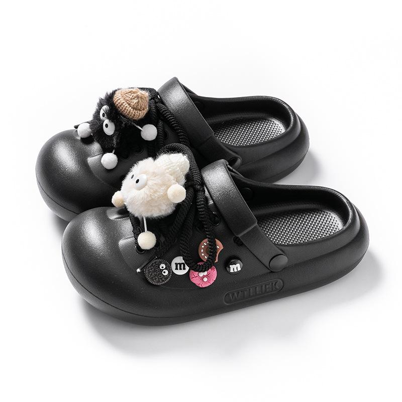 

Летние милые садовые туфли DIY для леди EVA на шнуровке женская модная мягкая подошва пляжные сандалии для девочек нескользящие тапочки 36-37