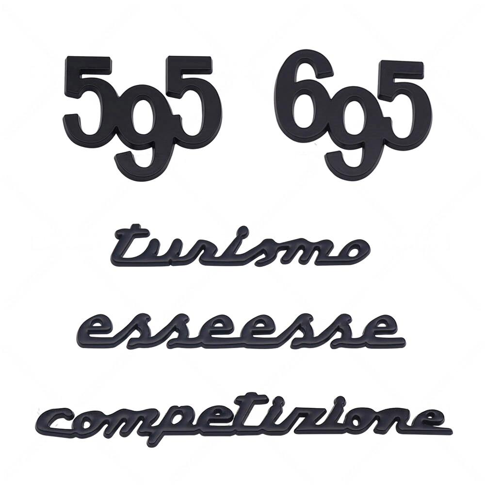 3D Metal 595 695 Tunismo Esseesse Competizione Badge Logo Car Rear Trunk Emblem Decal Stickers for Abarth