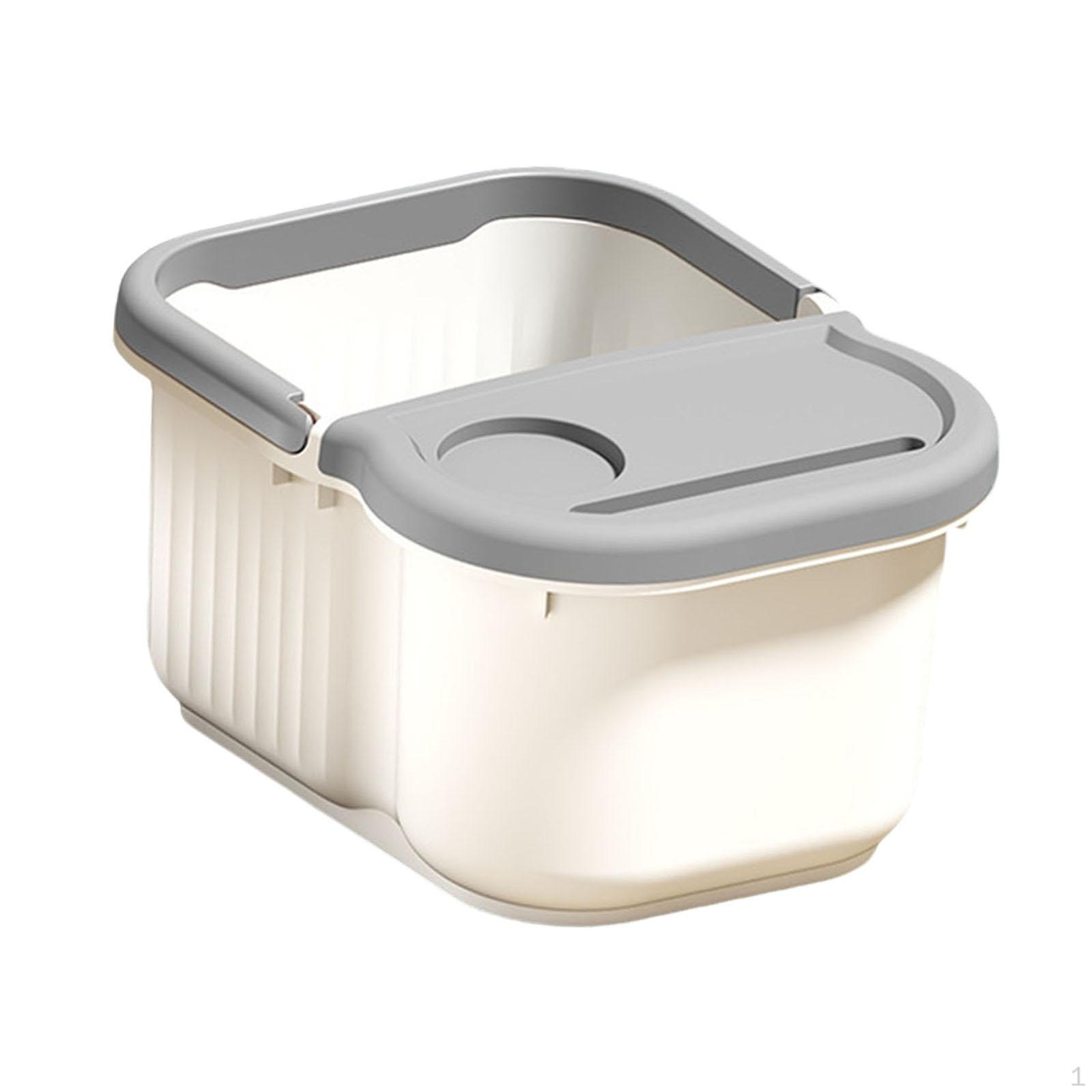 

Foot Bath Tub Bucket Convenient Portable Pedicure Feet Washing with Massage Points Soaking S_White Gray