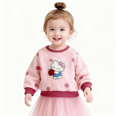 2025 New Winter Chenille Embroidery Sweatshirt for Girls - Cute Cartoon Thick Pullover