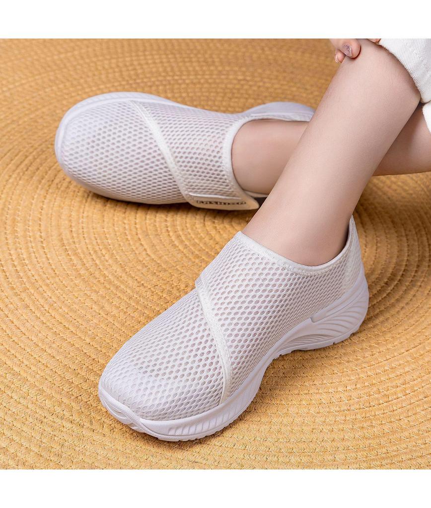 Damskie siatkowe buty na rzepy, wsuwane, do chodzenia - Lekkie, przewiewne, codzienne, wiosenne, dla mam