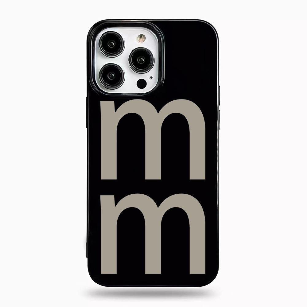 Korean Letter Phone Case for iPhone 16 15 14 13 12 11 Pro Max X XS XR XSMax 7 8 Plus Glossy Film Soft PC Cover