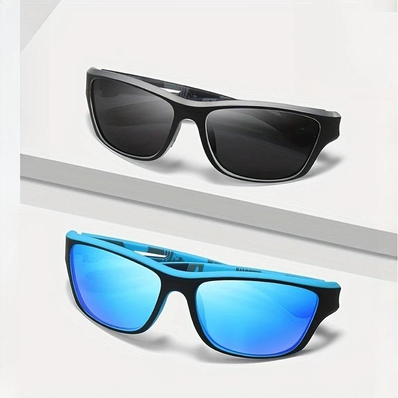 8pcs Sporty Polarized Sunglasses for Men with Colorful Film Coating Dustproof Riding Glasses