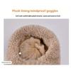 Women's Winter Hat Face Mask and Plush Earrings - Soft and Warm Full Face and Head Cover- Soft Fleece Lining Women's Winter Hat