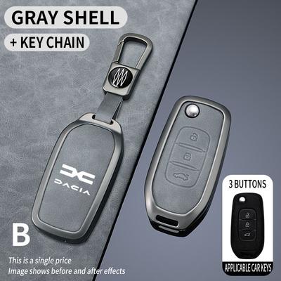 Fashion Leather Car Key Case Cover Shell Fob For Dacia Logan Sandero Stepway 2025 Duster Lodgy Spring Jogger Bigster For Renault