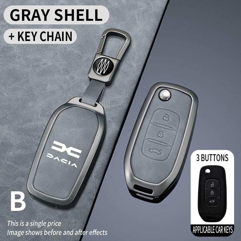 LYRH4 Fashion Leather Car Key Case Cover Shell Fob For Dacia Logan Sandero Stepway 2025 Duster Lodgy Spring Jogger Bigster For Renault