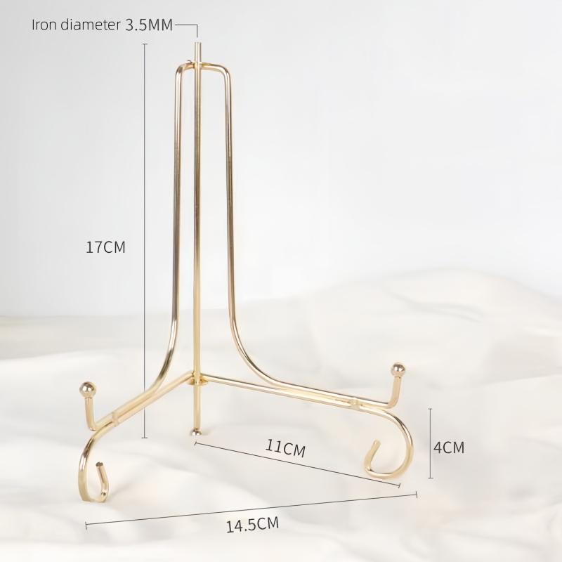 Golden Iron Storage Rack Craft Clock Holder Book Picture Frame Art Pedestal Display Stand Nordic Style Home Decor