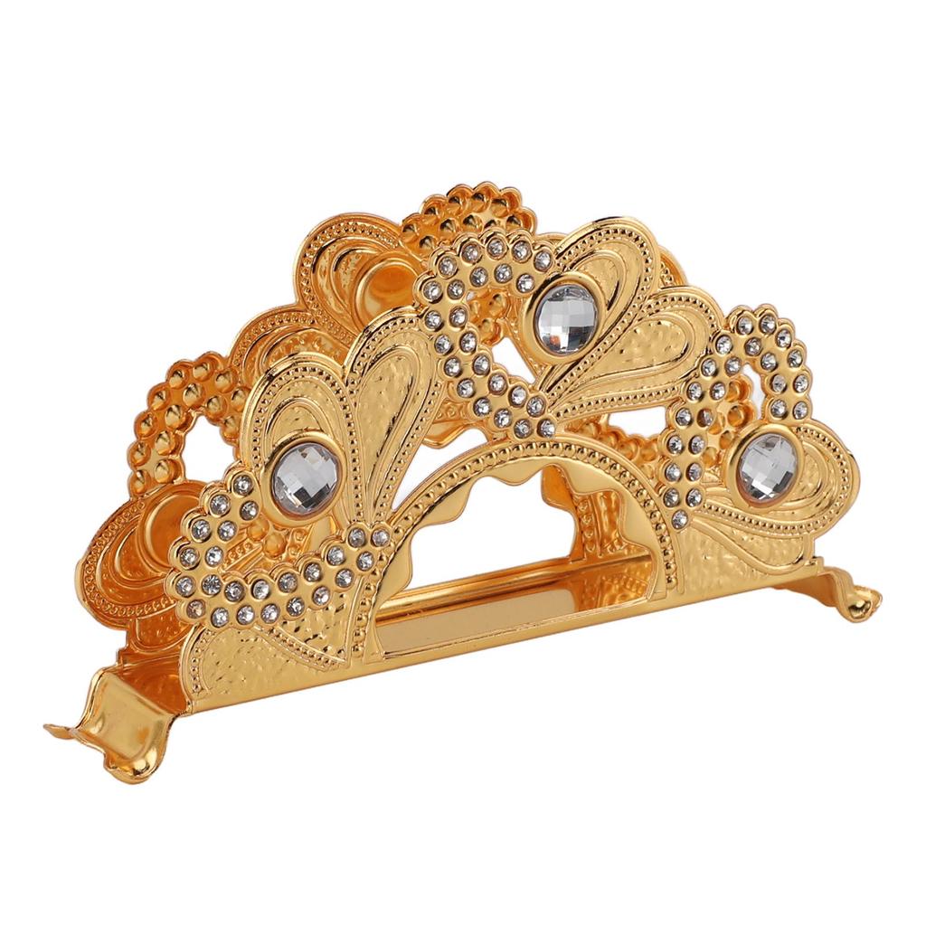Golden Metal Napkin Holder Exquisite Light Luxury European Style Zinc Alloy Table Napkin Organizer for Kitchen Dinner