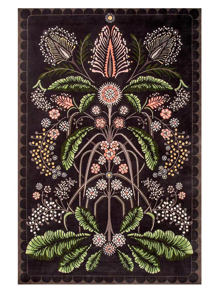 

Light Luxury Cloakroom Carpet Home Non-slip Mat Large Area Bedroom Decor Washable Rug European Retro Carpets for Living Room 80*120cm
