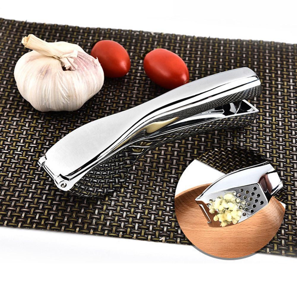 Garlic Press Stainless Steel Alloy Cutter Ginger Crusher Meat Presser Grinder Kitchen Squeeze Tool