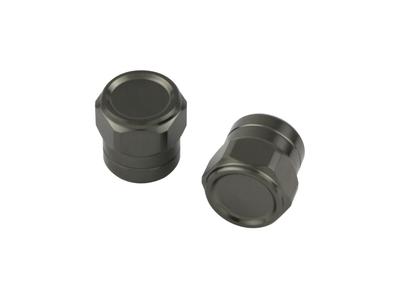 POSH 001800-11 Motorcycle Accessories, Full Billet Air Valve Cap, Short Design, Pack of 2, Titanium
