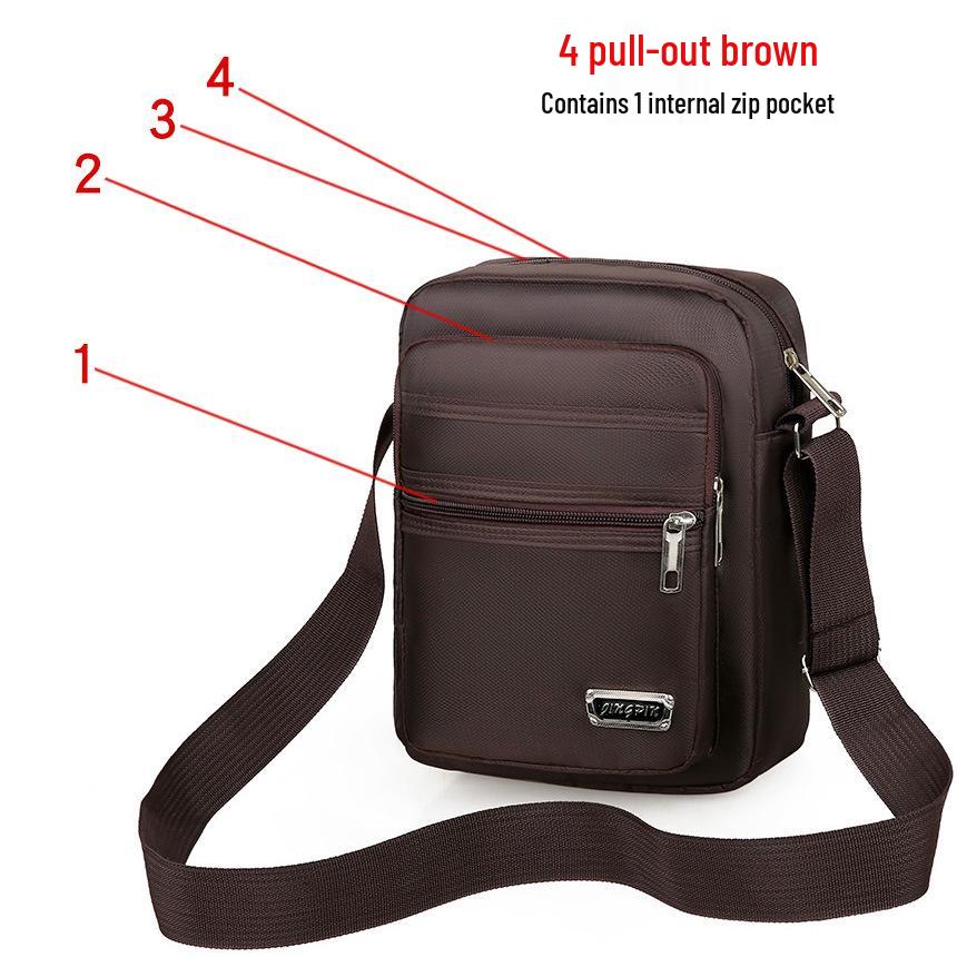 

Korean Style Men s Business Casual Crossbody Multi-Zipper Shoulder Bag