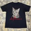 Deftones Cat Smoking, Funny Cat Unisex Black T-shirt