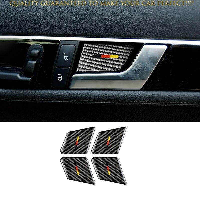 2011-2015 Real Carbon Fiber Inner Door Bowl Cover Trim 4PCS Fit For Benz E-Class
