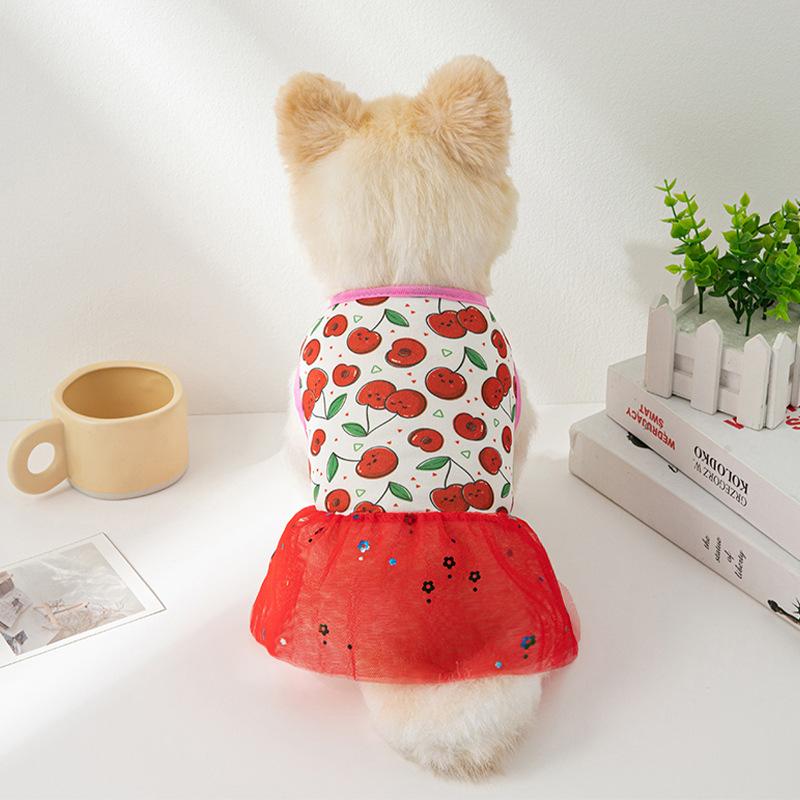 New Cat Dog Mesh Skirt Princess Dress Summer Ultra-thin Cool Cat Pet Clothes