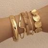 Striped rhombus pattern exaggerated personalized twist design multi-layer opening stacked bracelet women's bracelet set