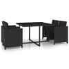 VidaXL Garden Furniture Set 5 Pcs with Cushions Wicker Resin Black