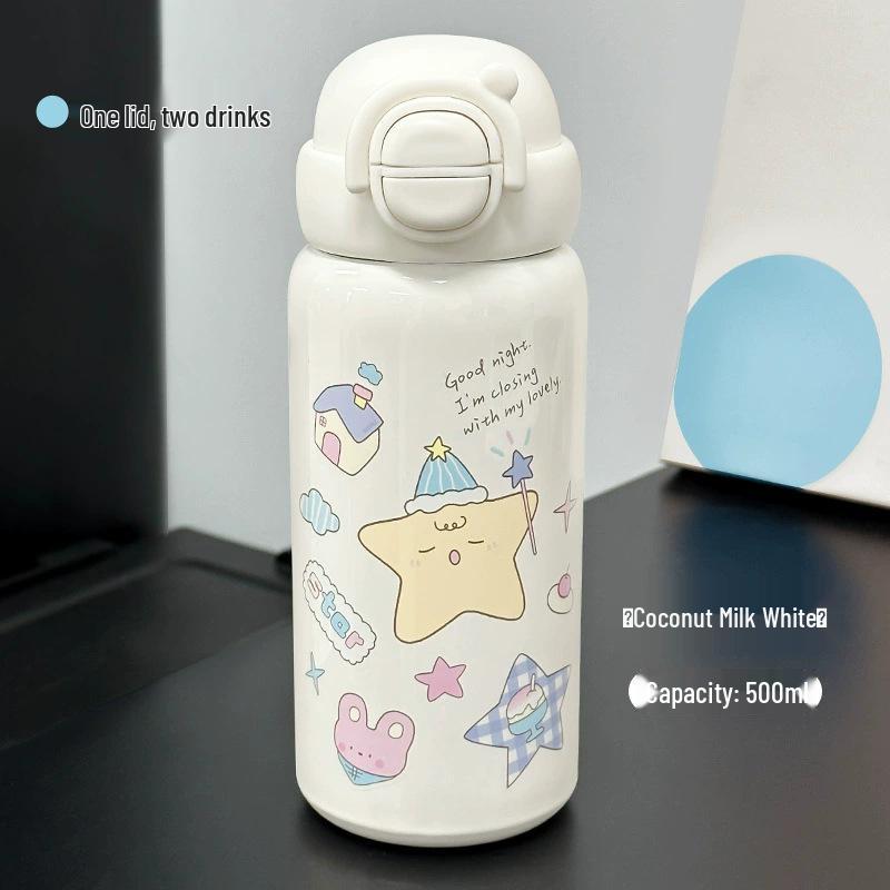 Kitten Thermos Cup: 2026 Stylish Insulated Straw Cup for Students - Cute, Portable, 316 Stainless Steel