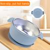Stainless Steel Baby Bowls with Suction Double Ear Design Feeding Bowl Heat Resistant Drop-Proof Toddler Feeding Dishes for Fruits Snacks