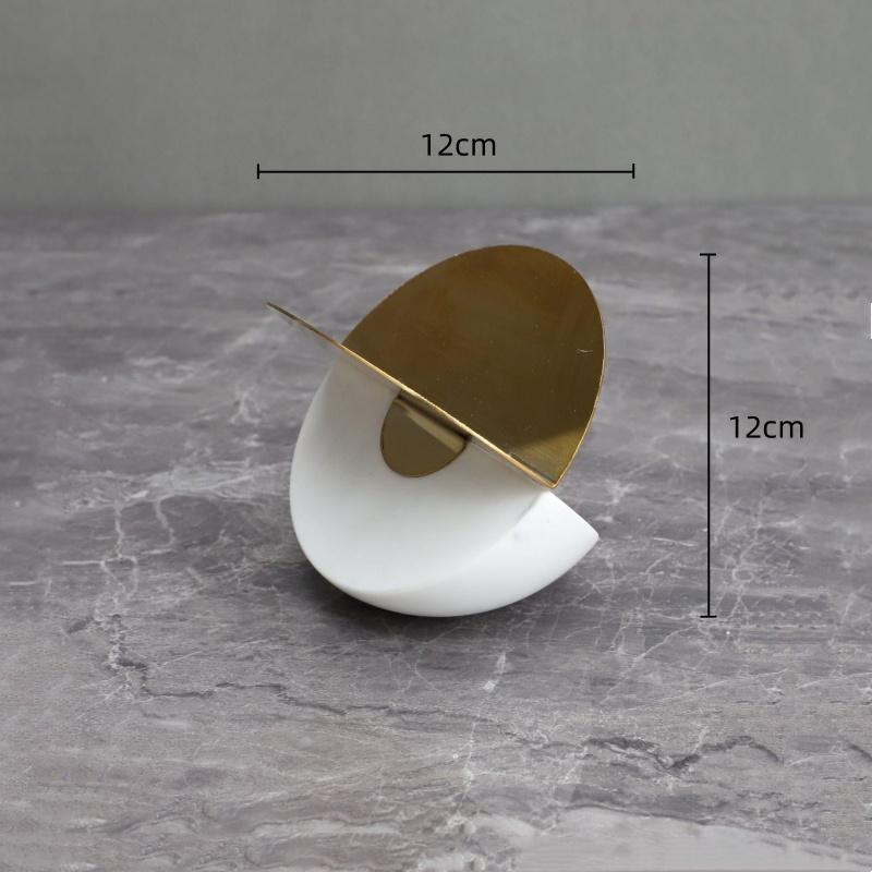 Geometric Crystal Marble Metal Decoration Metal Handicraft Hemicycle Decorative Figurines Home Decoration Accessories