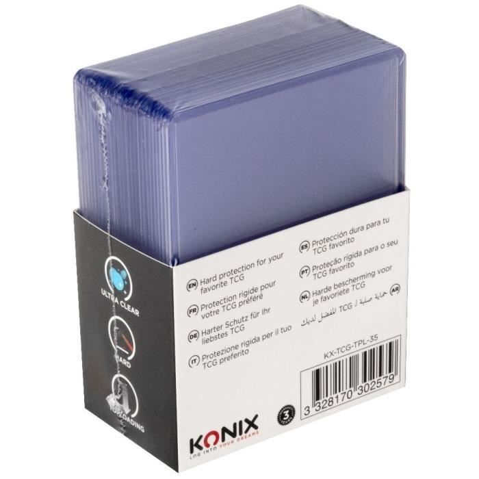Protège-cartes - KONIX - Hard Sleeves - 25 pochettes - Compatible Magic The Gathering, Pokémon - Transparent