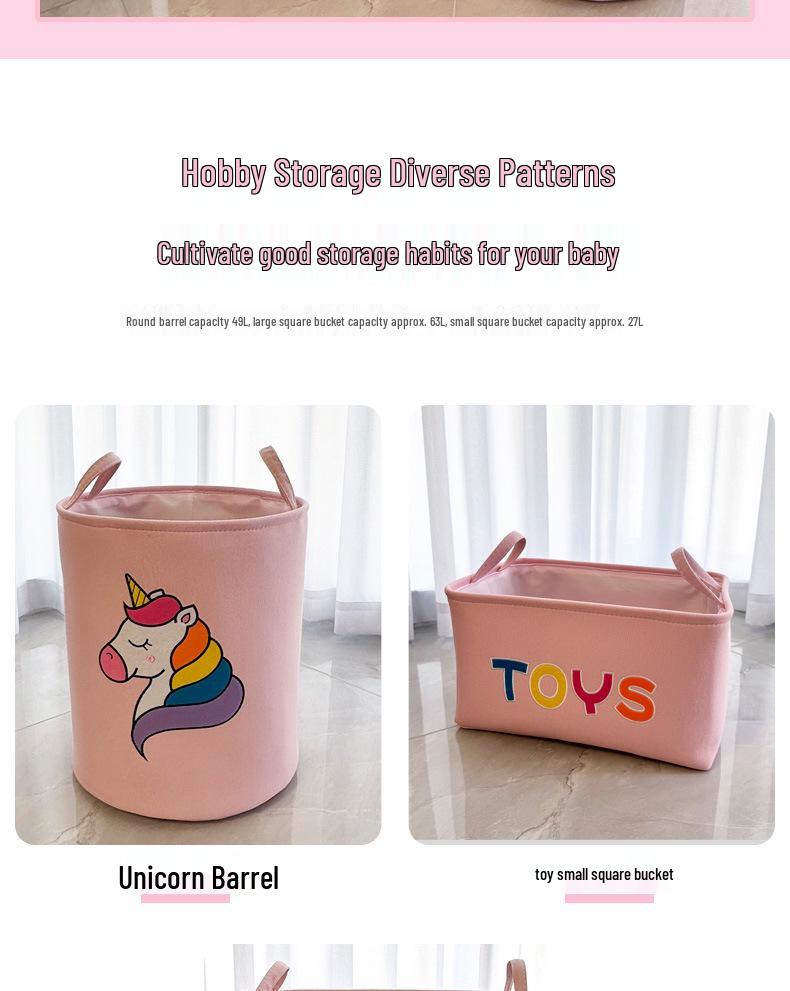 Pink Embroidered Three-Layer Fabric Basket: Toy Storage, Laundry Hamper, Desktop Organizer