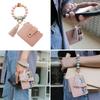 Pu Leather Tassel Circle for Key Chain Women Wristlet Keychain
