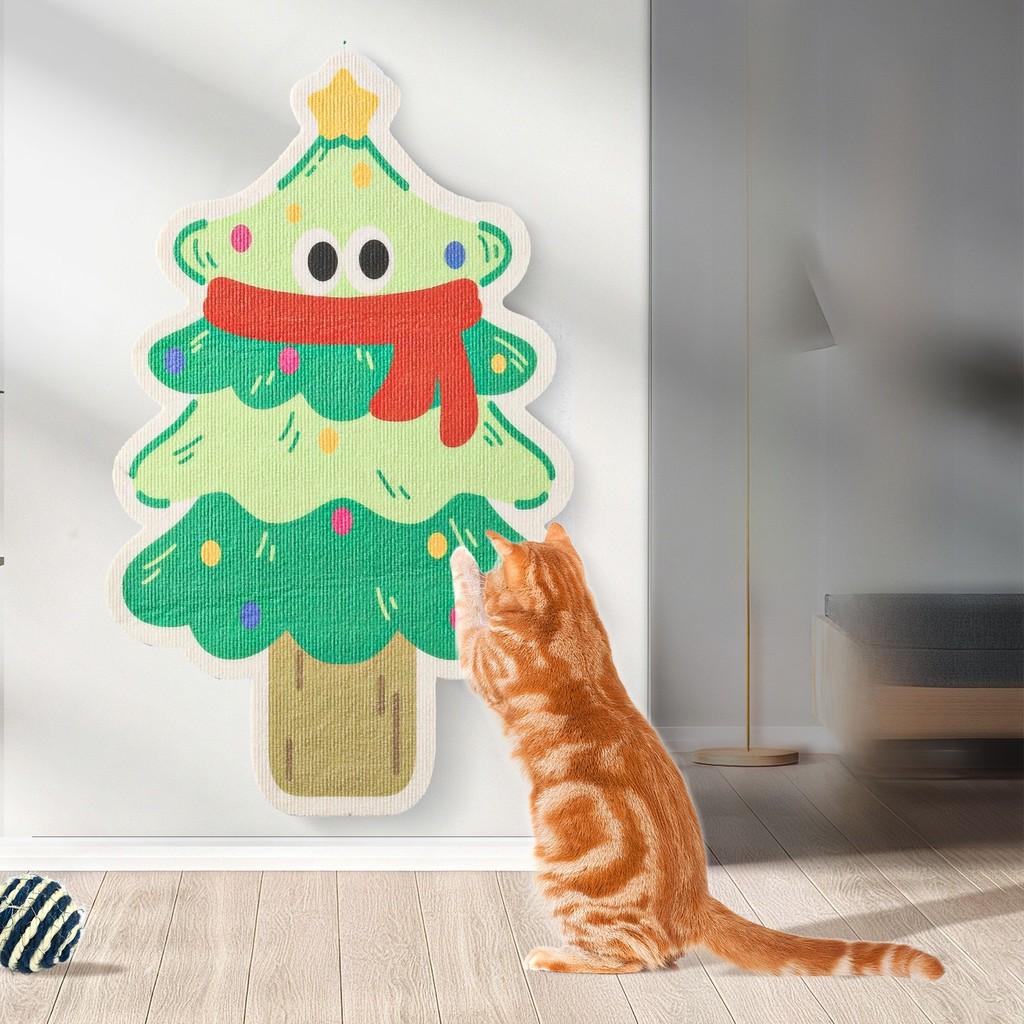 Cartoon Cat Wall Art With Scratchboard And Wearresistant Polyester For Indoor Cats