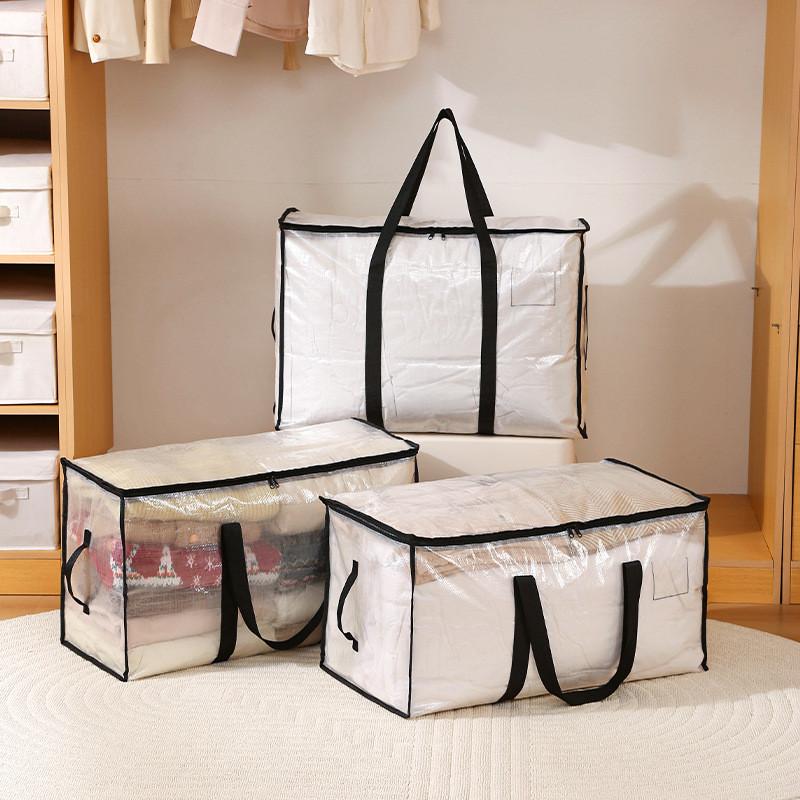 Modern Minimalist Pp Quilt Storage Bag With Multiuse Organizer For Home And Travel