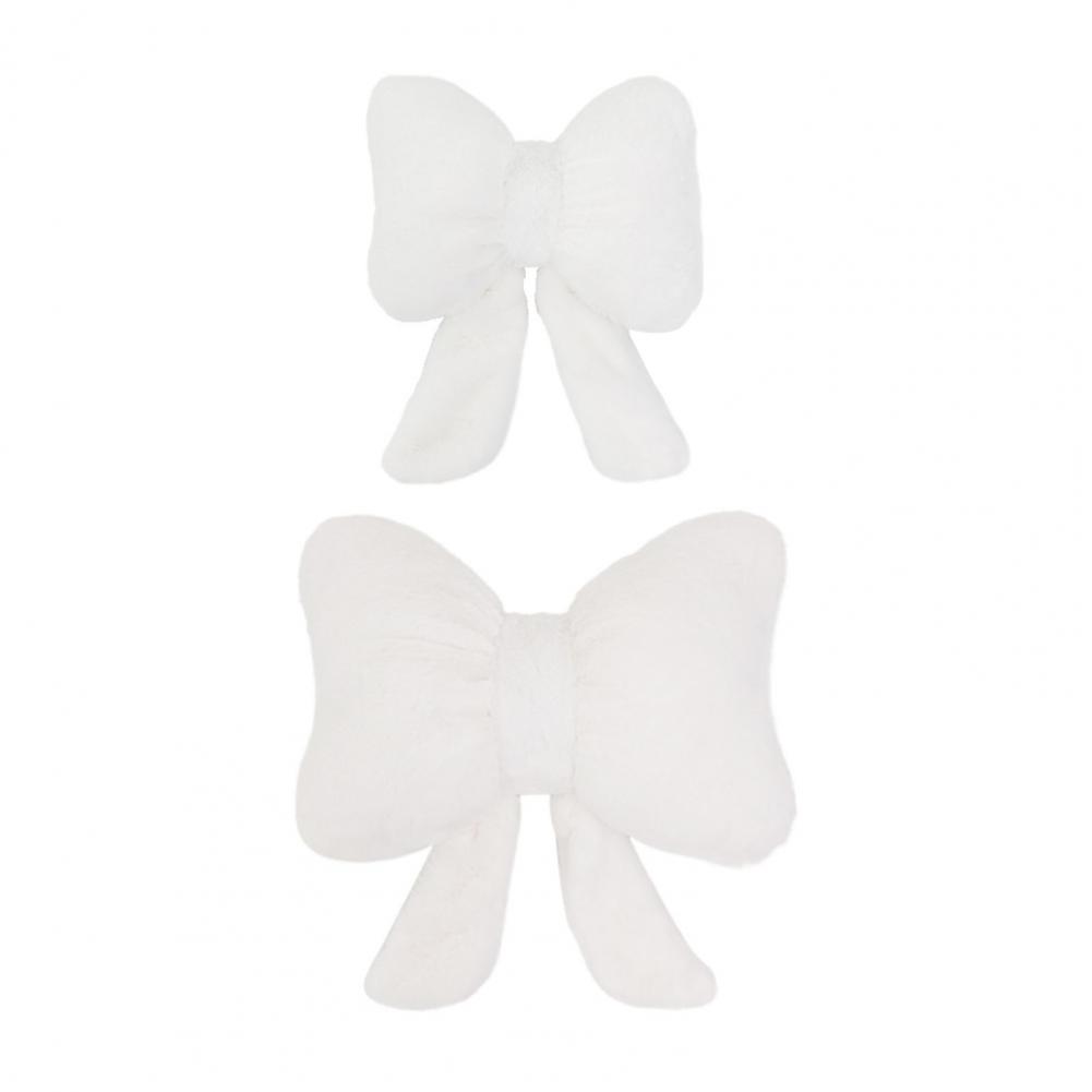 Soft Car Neck Pillow Lumbar Support Plush Bow Car Headrest Pillow Soft Lumbar Support Cushion Comfortable Waist Pillow